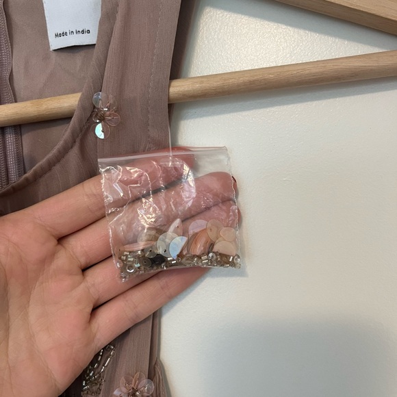 ASOS DESIGN delicate floral embellished midi dress with wrap waist - Picture 6 of 8